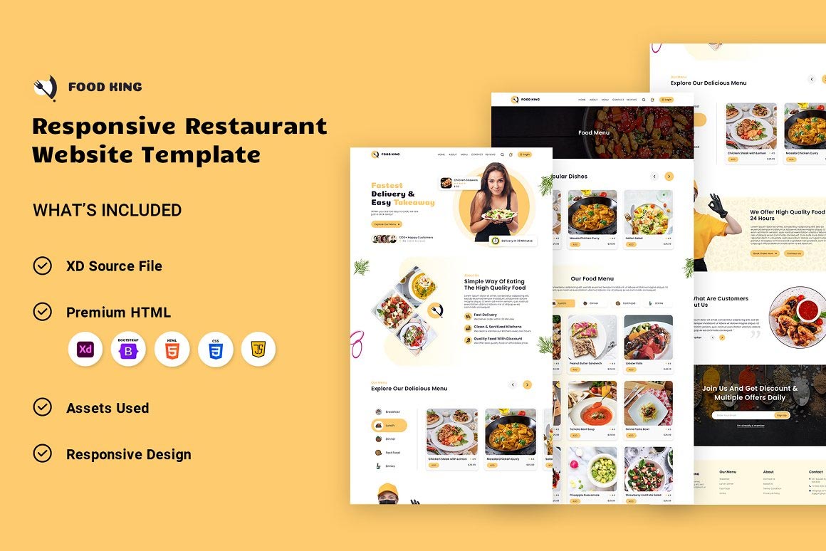 Restaurant website template Solution