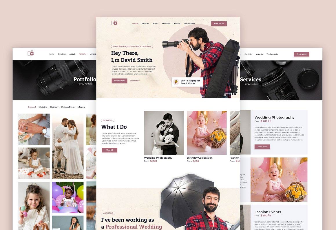 Photography website template Solution